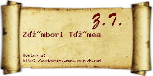 Zámbori Tímea névjegykártya